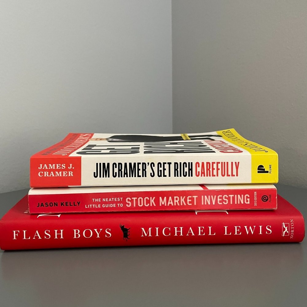 LOT 3 Jim Cramer’s Get Rich Carefully, Flash Boys, Neatest Little Guide to Stock